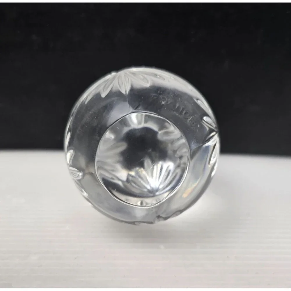 Vintage Lead Crystal Egg Paperweight France Diamond & Fan Clear Cut Glass 3.25" - Picture 7 of 8